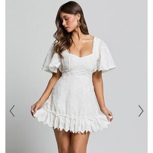 Showpo White Lace Mini Dress